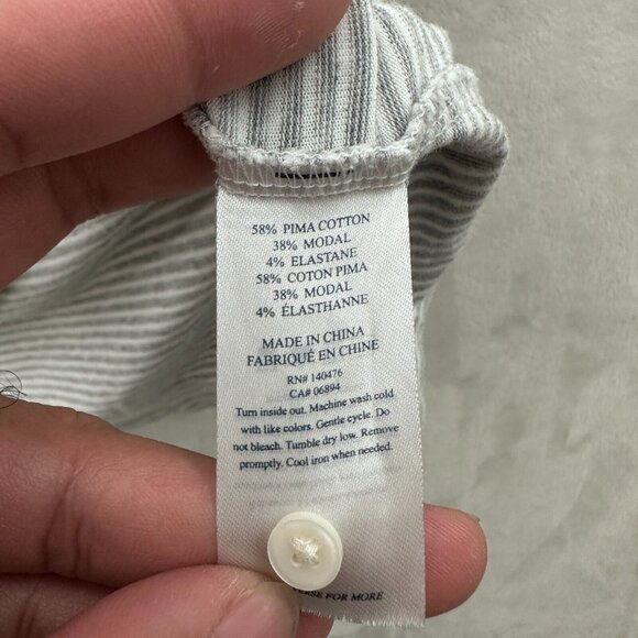 Faherty Movement Polo Shirt Mens L Gray Striped Pima Cotton Soft Stretch Preppy - Picture 7 of 8